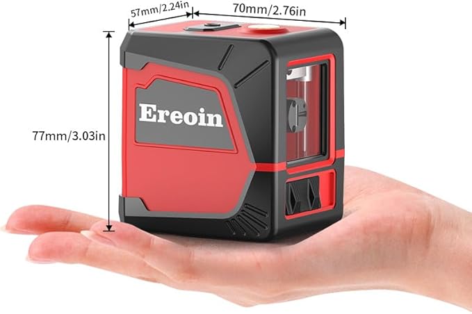 Laser Level Self-leveling Red Cross laser tool with vertical and horizontal lines,360 degree rotation self-leveling mode&IP54 waterproof for Picture Hanging Indoor & Outdoor