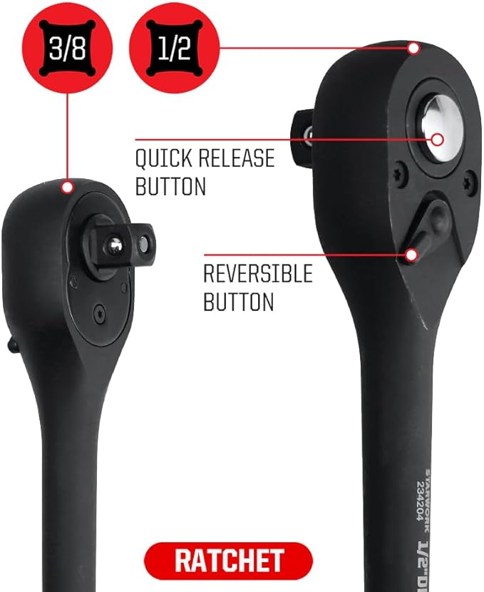 TRUE MECHANIC 153-Piece Impact Socket Set, Professional, SAE/Metric