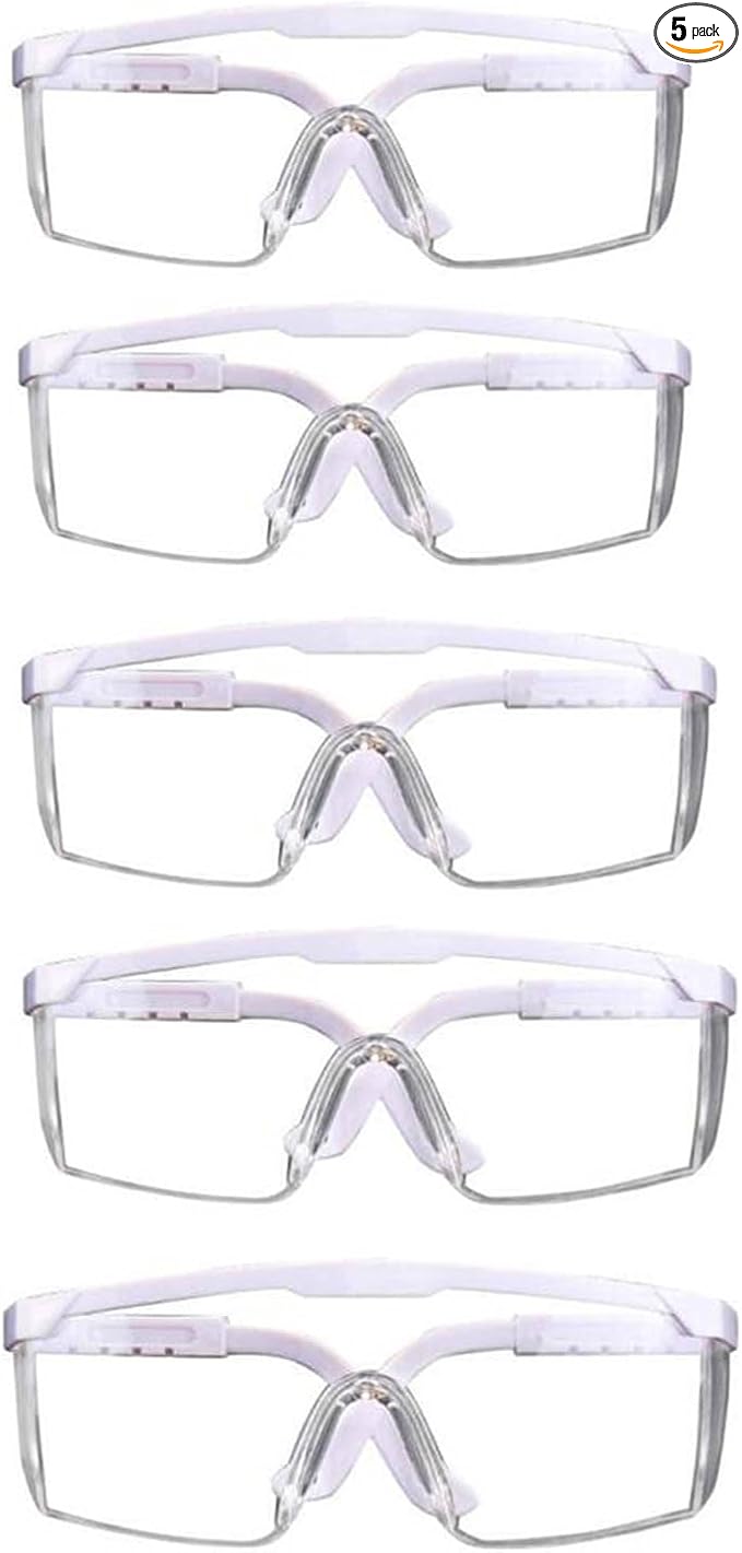 mozeeda Safety Glasses Anti-fog Clear Safety Goggles Eye Protection Safety Goggles AdjustableTemples,High Transmission, Lightweight & Comfortable Lightweight Protective Glasses.