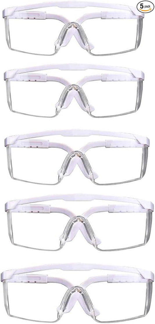 mozeeda Safety Glasses Anti-fog Clear Safety Goggles Eye Protection Safety Goggles AdjustableTemples,High Transmission, Lightweight & Comfortable Lightweight Protective Glasses.