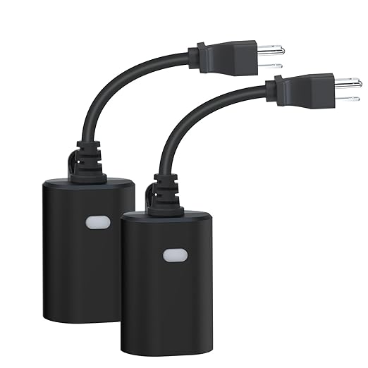 Minoston Outdoor Smart Plug, WiFi Outlet, IP65 Weatherproof, Compatible with Alexa, Google Assistant, Timer & Countdown by Smart Life APP, No Hub Required, FCC Certified, 2 Pack (MP22W)