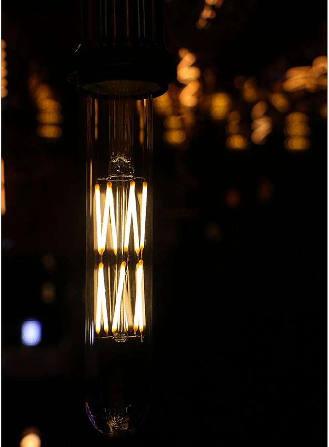 Leools T10 Led Bulbs,12W Dimmable Tubular Led Bulb,100 Watt Equivalent Edison Style Vintage LED Filament Light Bulb, E26 Long Tube Bulb,2700K Soft Warm White,7.3in(185mm),3-Pack.