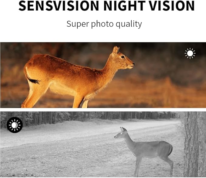 Solar Trail Camera with 24/7 HD Recording Night Vision Motion Activated, Weatherproof, Easy Install & Phone Connectivity, 64GB Card, PIR, 940nm IR