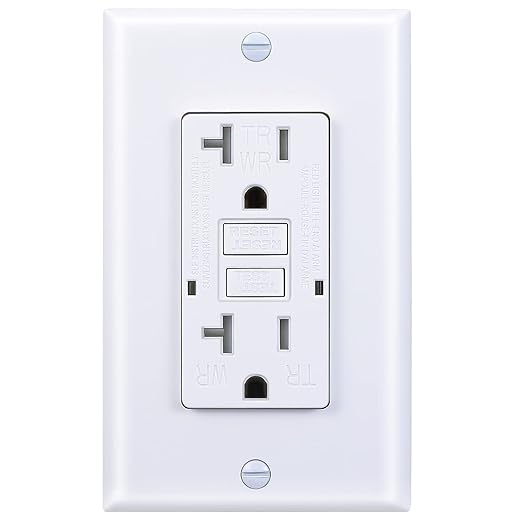 20 Amp GFCI Outlet, Tamper-Resistant, Weather Resistant Receptacle Indoor or Outdoor Use, LED Indicator with Decor Wall Plates and Screws，UL Listed, White (1 Pack)