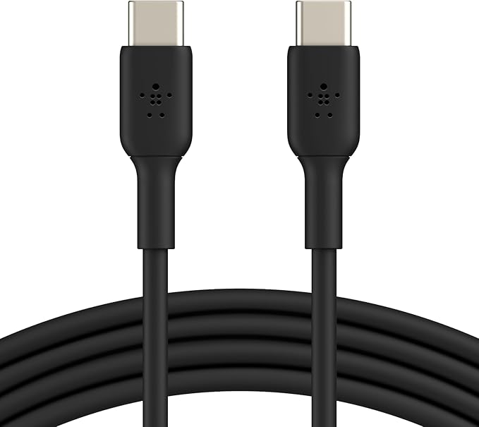 Belkin BoostCharge USB-C to USB-C Cable (1M/3.3ft) for iPhone 16, iPhone 16 Pro, Samsung Galaxy S25, S24, Pixel 9 & 8, iPad Pro, Nintendo Switch 2, Carplay & More – Black