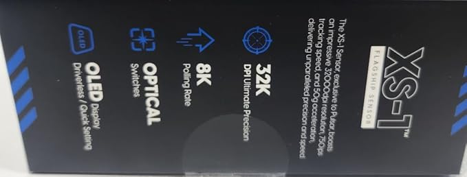 Pulsar Gaming Gears Xlite v4 eS Wireless Gaming Mouse Ergonomic, Optical Switch, 32000 DPI, 750 IPS, XS-1 Sensor, OLED Display, Driverless, 8k Dongle Included (Mini, Black)