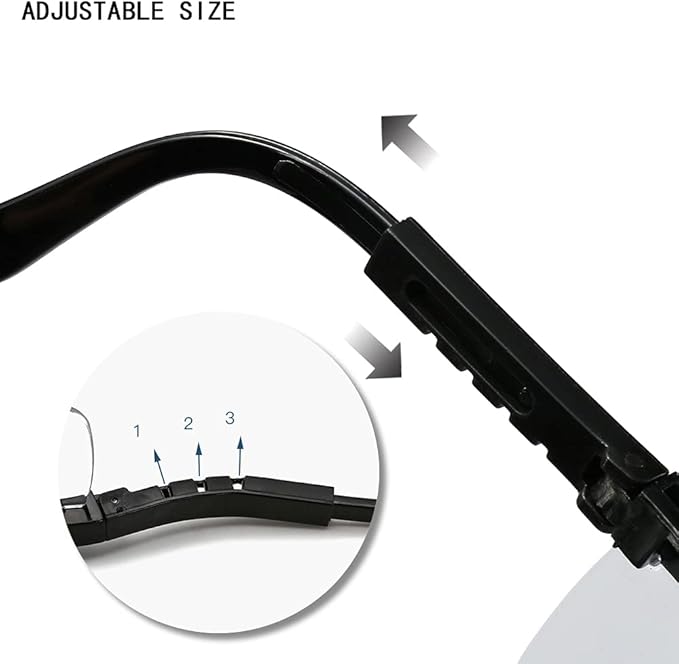 Safety Glasses, 5PCS Adjustable Wide-Vision Protective Glasses, Lightweight Fog-Proof Safety Goggles