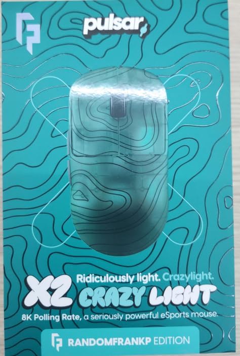 Pulsar Gaming Gears X2 Crazylight Wireless Gaming Mouse, Ultra Lightweight 1.27 oz (36g), Optical Switch, 32000 DPI, 750 IPS, XS-1 Sensor, 8k Compatible (RandomFrankP Edition)