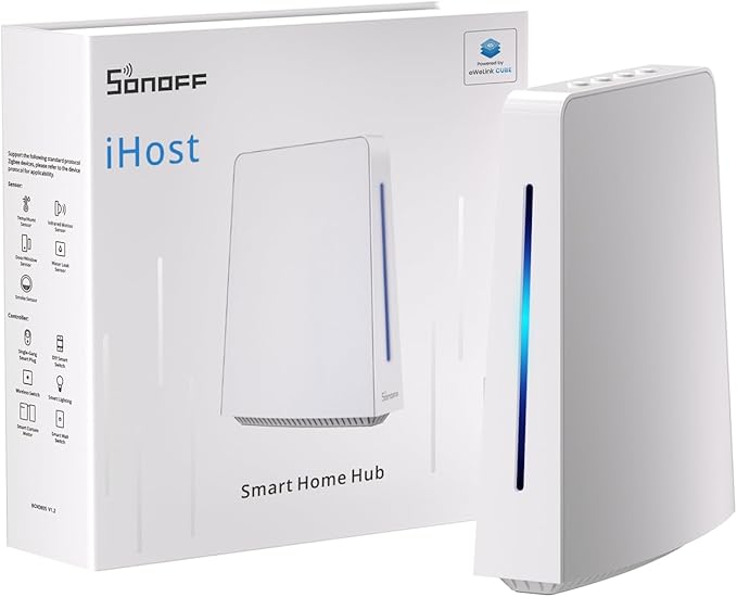 SONOFF iHost Smart Home Hub, 4G Central Control Gateway, Private Local Server for Secure Home Automation, LAN&Zigbee Compatibility, Local Data Storage and Open API for Customization(RV1126 DDR4 4GB)