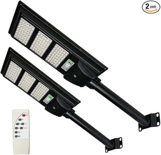 20000LM Solar Street Light Dusk to Dawn Solar Outdoor Lights with Motion Sensor for Street,Yard,Parking Lot (2 Pack)