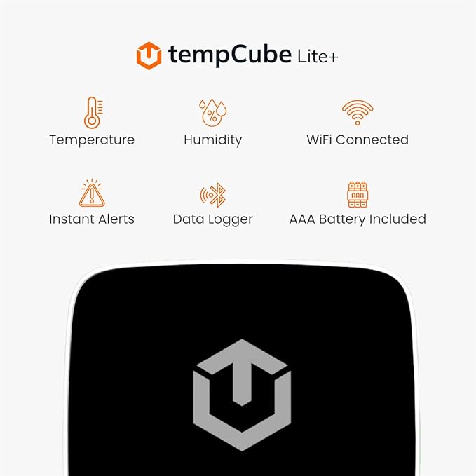 Pack of 2 WiFi Temperature & Humidity Sensor | Connects 2.4 GHz – Real-Time 24/7 Monitoring | No Subscription | Data Logger | Unlimited Text/Email Alerts | Ideal for Freezer, Medical & Food Storage