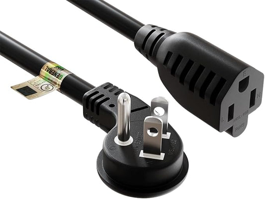 CableLeader 6ft Ultra Low Profile Power Extension Cord Cable NEMA 5-15P to NEMA 5-15R, UL Listed