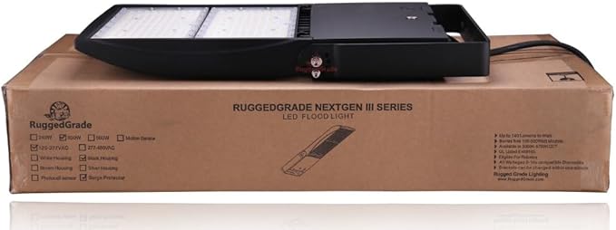 RuggedGrade 277-480V - 300W NextGen IV Series LED Flood Light - Color Selectable 30K/40K/50K - Slip Fit - Brown