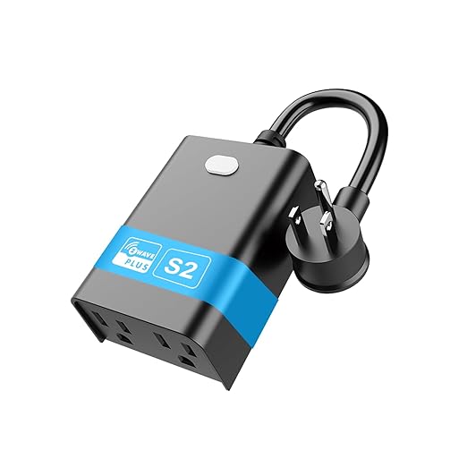 New One Zwave Outdoor Smart Plug - 700 Series Zwave Plug with Dual Outlets - Z-Wave Smart Outlet Waterproof - Zwave Hub Required - Compatible with SmartThings, Alexa