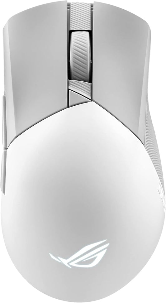 ASUS ROG Gladius III Wireless Aimpoint Gaming Mouse – Right-Handed Ergonomic, 79g, Tri-Mode Connectivity, 36K DPI, up to 119Hr Battery, Hot-Swappable Switches, PC/Mac Support - White