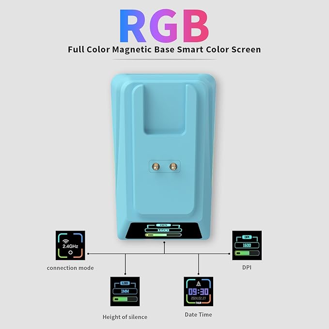 DAIDAI AJAZZ AJ159 APEX Wireless Gaming Mouse 2.4G Wired BT|RGB Magnetic Screen Charging Dock|Lightweight|42K Optical Tracking|400mAh Battery |PAW3950APEX Sensor.