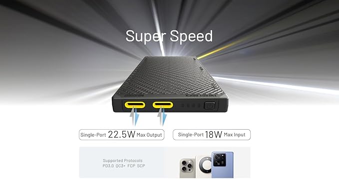 Nitecore NB10000 Gen III (Gen 3) Ultra-Slim Power Bank, 10000mAh QC Quick-Charge Dual USB-C Ports for Phones, Flashlights and Headlamps, with USB-A Adapter, Charging Cable Sticker