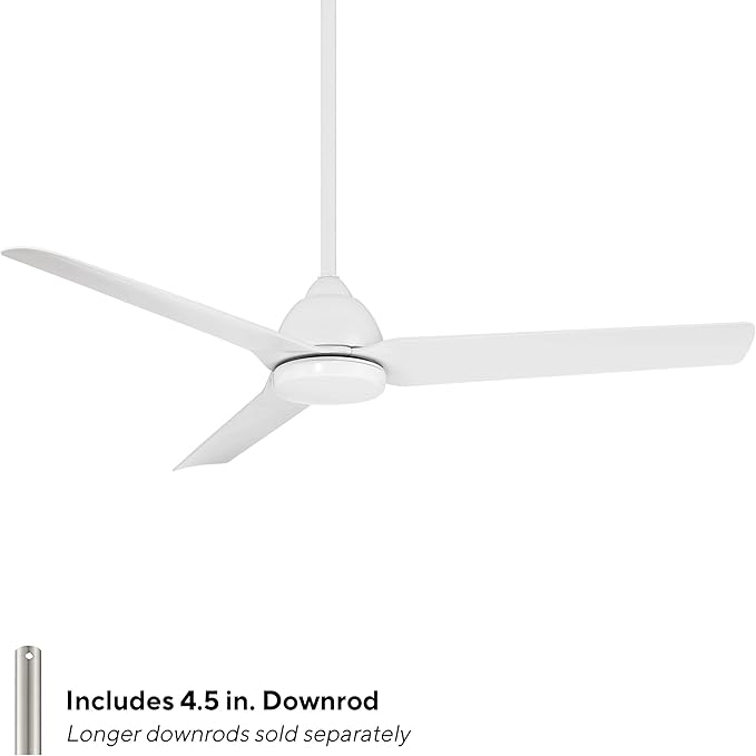 Mocha Indoor/Outdoor 3-Blade Smart Compatible Ceiling Fan 54in Matte White with Remote Control and Wall Cradle. Works with iOS/Android, Alexa, Google Assistant, Samsung SmartThings, and Ecobee.