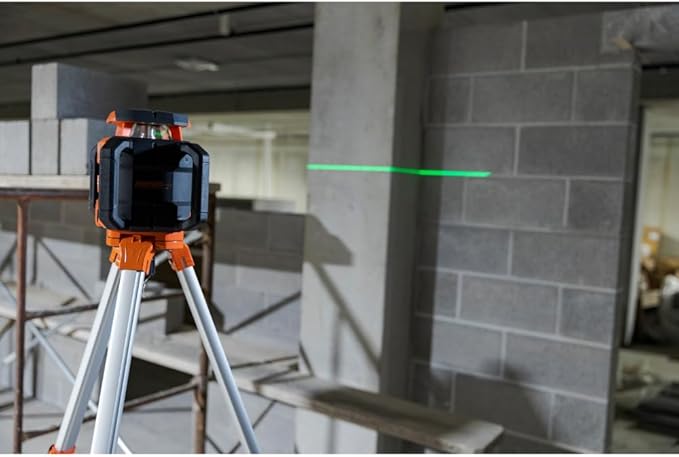 Johnson Level & Tool JRT300-GNHV-K Self-Leveling Dual Slope Rotary Laser Kit with GreenBrite® Technology, 4,000FT Range, Lithium Ion Batteries, Magnetic Target, Laser Detector, Remote Control