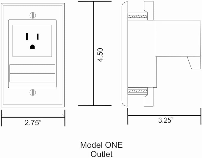 ONE-CK Single Outlet TV Cord Hider for Wall Mounted TVs - Recessed In-Wall Cable hider System for Power & Low Voltage - Matches Existing Outlets - Hide Wires With this Easy DIY Install Kit
