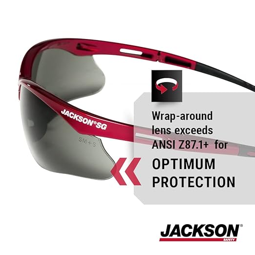 Jackson Safety SG Safety Glasses - Eye Protection for Men & Women - ANSI Z87.1 - Pack of 12 (Multiple Styles)