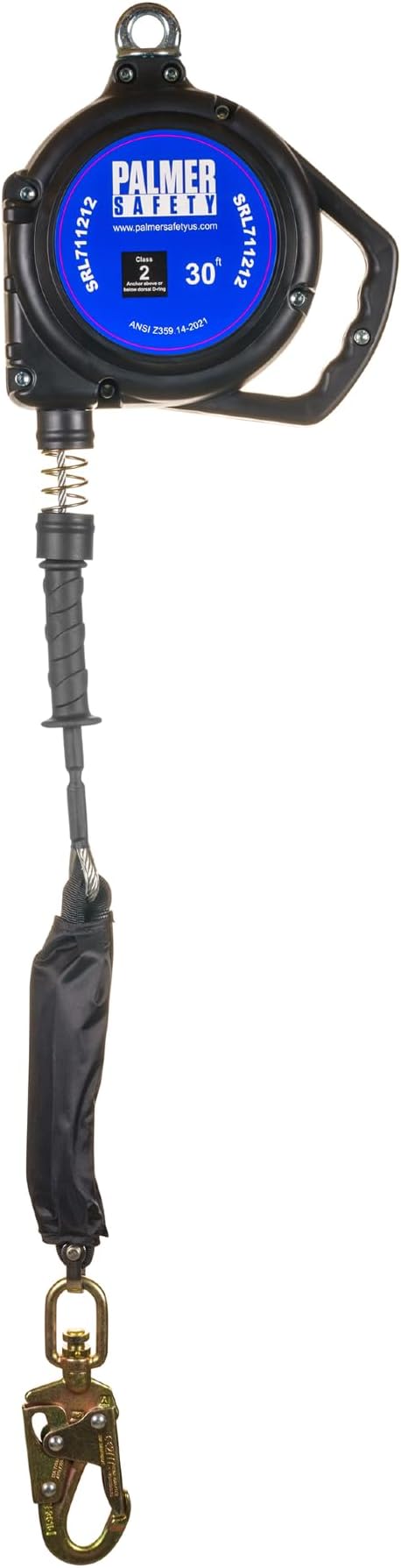 Palmer Safety SRL 50 FT. Leading Edge Self Retracting Lifeline I ANSI Z359.14-2021 Class 2 I SRL Device Swivel Top Galvanized Cable w/Small Steel Snap Hook I Fall Arrest Safety Yoyo