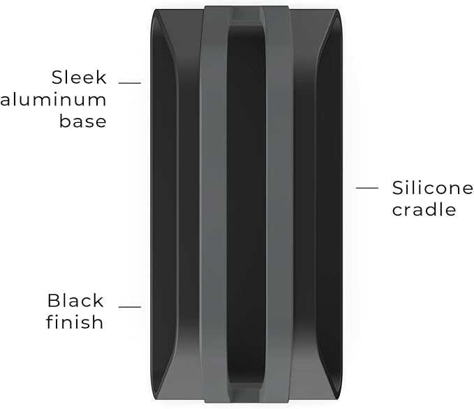 HumanCentric Vertical Laptop Stand Compatible with MacBook Pro and MacBook Air, Holder for Personal Computer Desk Stand, Aluminium, Exchangeable Inserts to Fit Different Device Models, Black