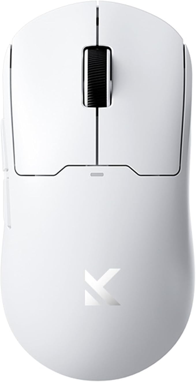 A5 Ultra V2 Wireless Gaming Mouse, Symmetrical Design, 54 Grams,Wired 8K/Wireless 4K Polling PAW3395 26K DPI Optical Sensor, 130 Hours Battery Life, Tri-Mode Connection - White