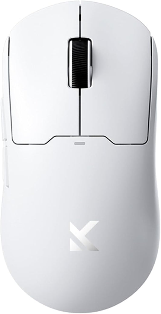 A5 Ultra V2 Wireless Gaming Mouse, Symmetrical Design, 54 Grams,Wired 8K/Wireless 4K Polling PAW3395 26K DPI Optical Sensor, 130 Hours Battery Life, Tri-Mode Connection - White