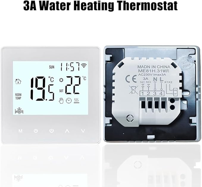 Smart Wi-Fi Thermostat 3A Digital Programmable LCD Display Underfloor Heating Temperature Controller Digital Intelligent Wall Thermostat for Water Heating