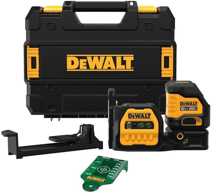 DEWALT 20V/12V MAX Laser Level, Cross Line Laser, Green, Bare Tool Only (DCLE34020GB)