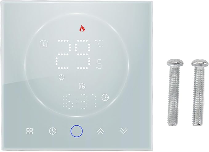 Programmable Thermostat, Ultra Slim 13mm Smart Thermostat for Office (White)