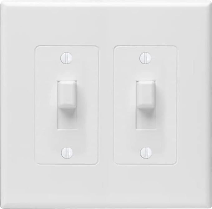 TayMac 2673W 3-Gang and 2672W 2-Gang MASQUE Decorator Covers, Toggle, White