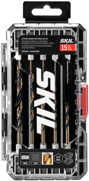 SKIL 15-Piece Hex Shank Twist Drill Bit Set-TDB5000