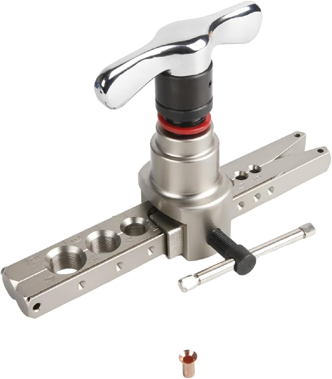 Wostore Manual & Electric Eccentric Flaring Tool - 9 Dies for Eccentric Flares on 6mm,1/4",9mm,3/8",10mm,12mm,1/2",5/8"(16mm)&3/4"(19mm) Copper Pipes - Ideal for Refrigeration HVAC Plumping Work…