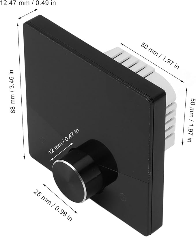 Underfloor Digital Heating Thermostat with Color Display Touch Screen, Smart Programmable Thermostat for Home Room Heating Floor (Black)