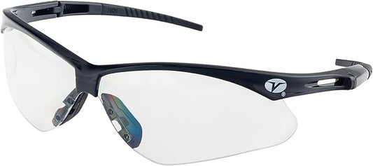 Veratti V1023N Safety Glasses, Clear Anti-Fog Lens, ANSI Z87.1, Removable Strap, Black Frame, Impact Resistant