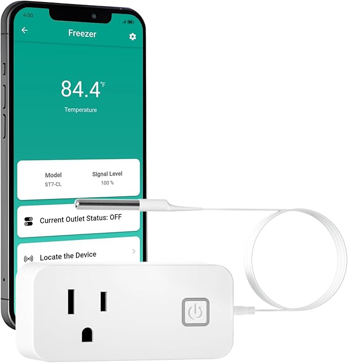 Temperature Controller Reptile Thermostat Outlet, Bluetooth Temp Control Plug with Alarm for Terrarium Heat Mat Heating Pad, Greenhouse, Homebrew Fermenter, 100~240V 10A 1100W