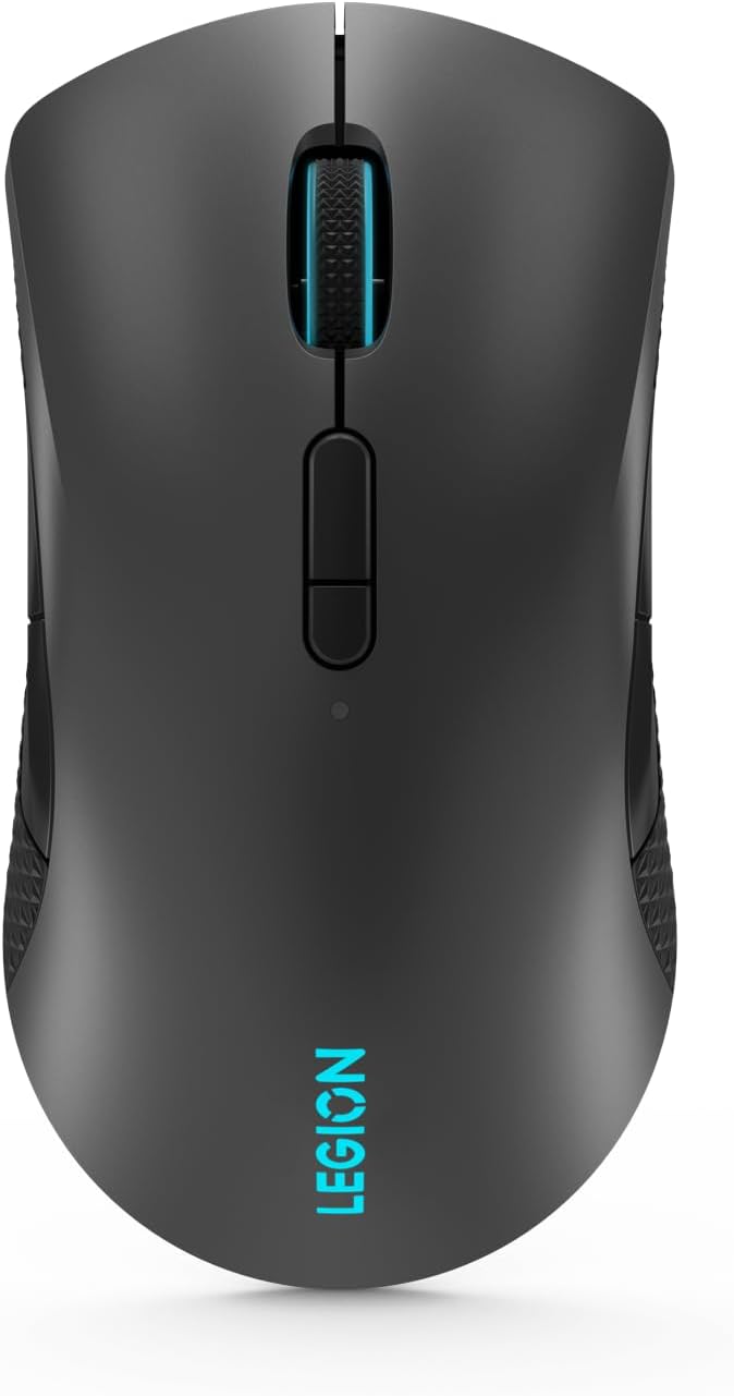 Lenovo Legion M600 RGB Wireless Gaming Mouse – 16,000 DPI, 9 Programmable Buttons, 200-Hour Battery Life, 50-Million Clicks Durability – Ambidextrous Computer Mouse (Black)