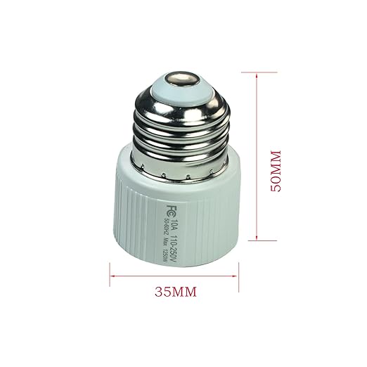 Light Bulb Outlet Socket Adapter,E26/E27 3 Prong Polarized Screw in Outlet to Plug Converter for Porch Patio Garage, White(2Pack)