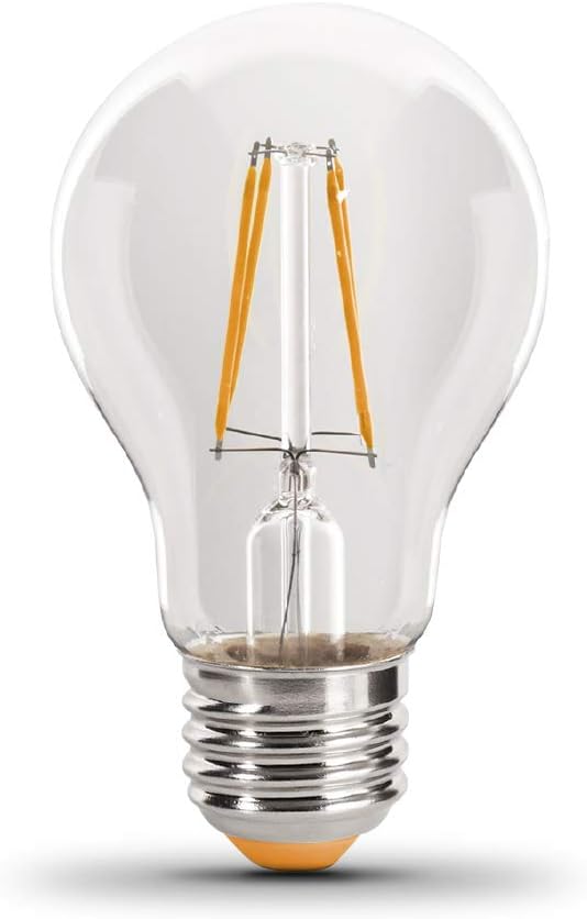 Feit Electric A19/TO/LED Filament 25W Equivalent Dimmable Clear Glass Light Bulb, Orange
