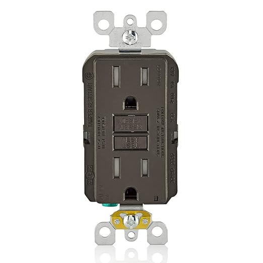 Leviton Outlet, 15 Amp, Self Test, Tamper-Resistant with LED Indicator Light, Protection from Electrical Fires, AFTR1, AFCI, Brown