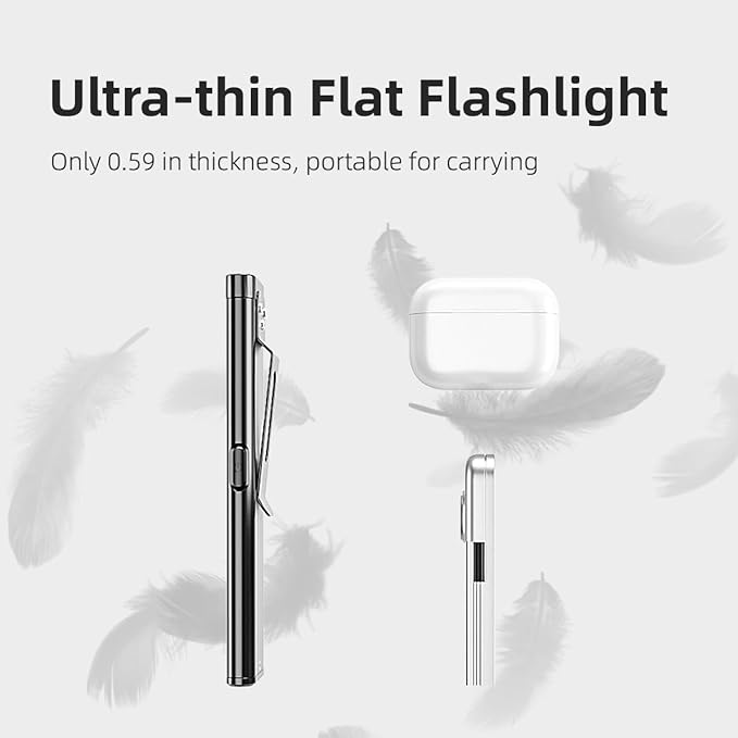 WARSUN Compact Multi-Mode Pocket LED Flashlight - 675LM, USB-C Rechargeable, IPX4, Dual Material, Red/Blue Strobe, for Everyday Carry & Travel