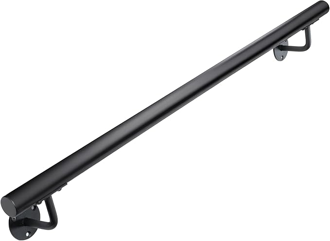 36 Inch No-Slip Black Stair Railing Indoor - 3 FT Inside Staircase Handrail, Outdoor Steps Hand Rails, Deck Banister Rail, Safety Grab Bar for Eldely