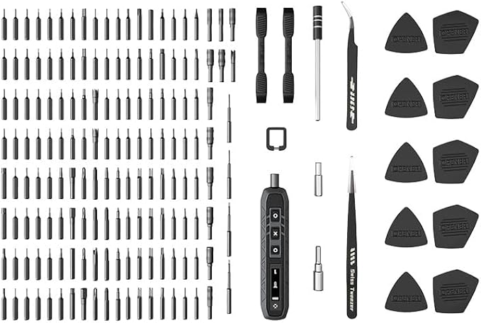 180 In 1 Mini Electric Precision Screwdriver Set, Automatic Screwdriver, Torque Of 0.35N Repair Tools,With 48 Magnetic Bits,Shadowless Lamp For Repair Phone,Laptop,Watch,Camera (E180 IN 1)
