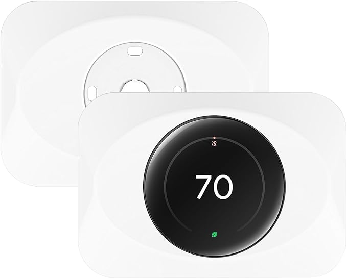 Nest Thermostat Wall Plate Cover Replacement Compatible with Google Nest Learning Thermostat (4th Gen), Practical Nest Learning Thermostat 4 Trim Kit, Snap fit Design (White, 2 Packs)