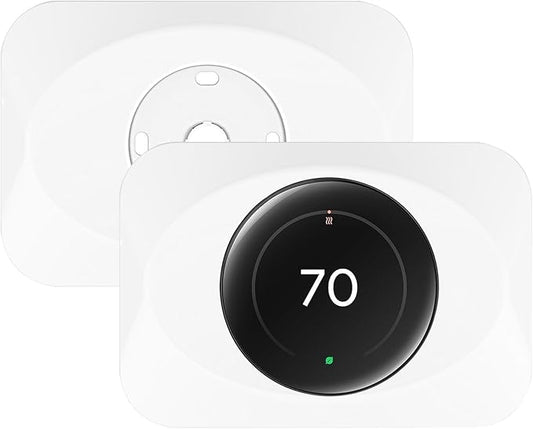 Nest Thermostat Wall Plate Cover Replacement Compatible with Google Nest Learning Thermostat (4th Gen), Practical Nest Learning Thermostat 4 Trim Kit, Snap fit Design (White, 2 Packs)