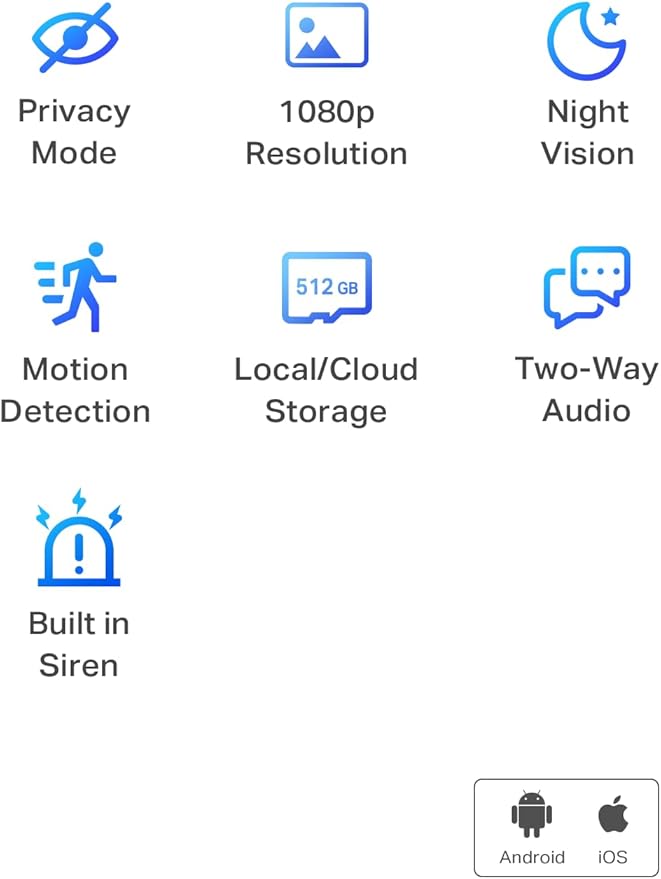 Tapo TP-Link 1080P Indoor Security Camera for Baby Monitor, Dog Camera w/Motion Detection, 2-Way Audio Siren, Night Vision, Cloud & SD Card Storage, Works w/Alexa & Google Home C100