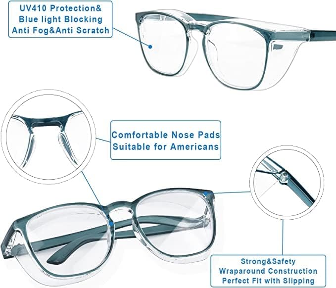 Safety Glasses Goggles For Women Nurses Protective Eyewear,Anti Fog Safety Goggles