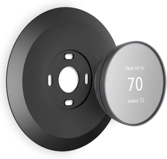 AutoSonic Wall Plate for The Google Nest Thermostat 2020 | Nest Thermostat Trim Kit Accessory | Easy Installation | Black